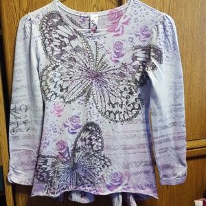 Size 14, Purple sweater with butterflies